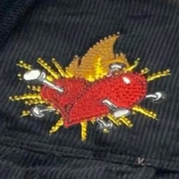 Men’s Frost Dear Sins Black | Pink Corduroy Jacket NWT - Picture 3 of 7